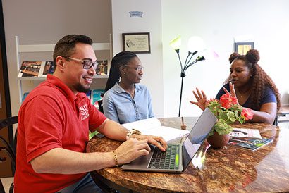 Image of students working together