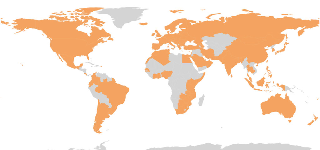 Graphic of a world map